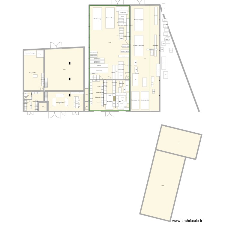 Forge Ouvertures. Plan de 17 pièces et 1270 m2