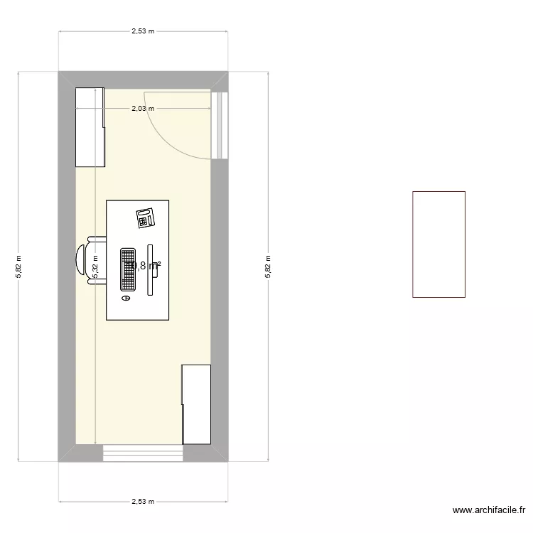 Bureau suppl&eacute;mentaire. Plan de 