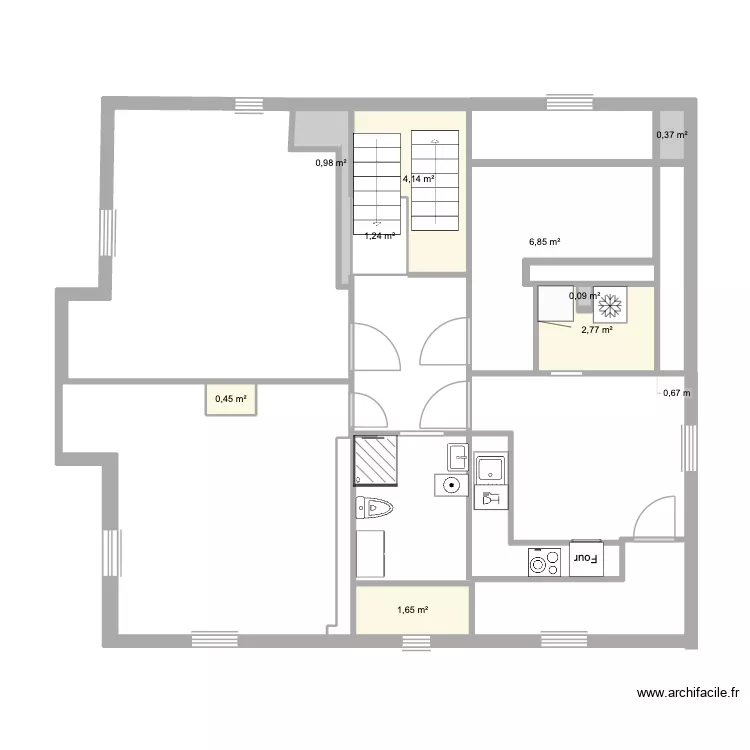 ArchiFacile PRO PLAN 3 EME ETAGE LA NEUVEVILLE. Plan de 9 Pièces et 19 m²