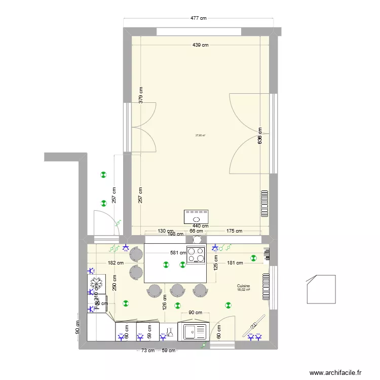 Cuisine travaux 3. Plan de 