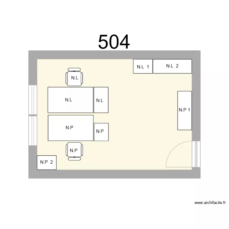 Bureau R 504 - N.LAMY - N.PRONIER. Plan de 