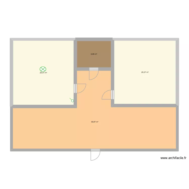 projet dessin plan d'une maison. Plan de 4 Pièces et 126 m²