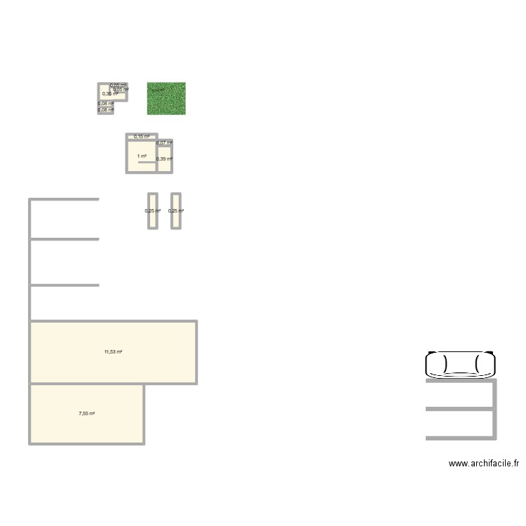 MACON. Plan de 13 pièces et 22 m2