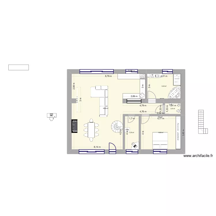 mouillere 7. Plan de 5  et 110 m²