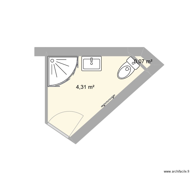 cse safran vieux boucau. Plan de 2 pièces et 4 m2