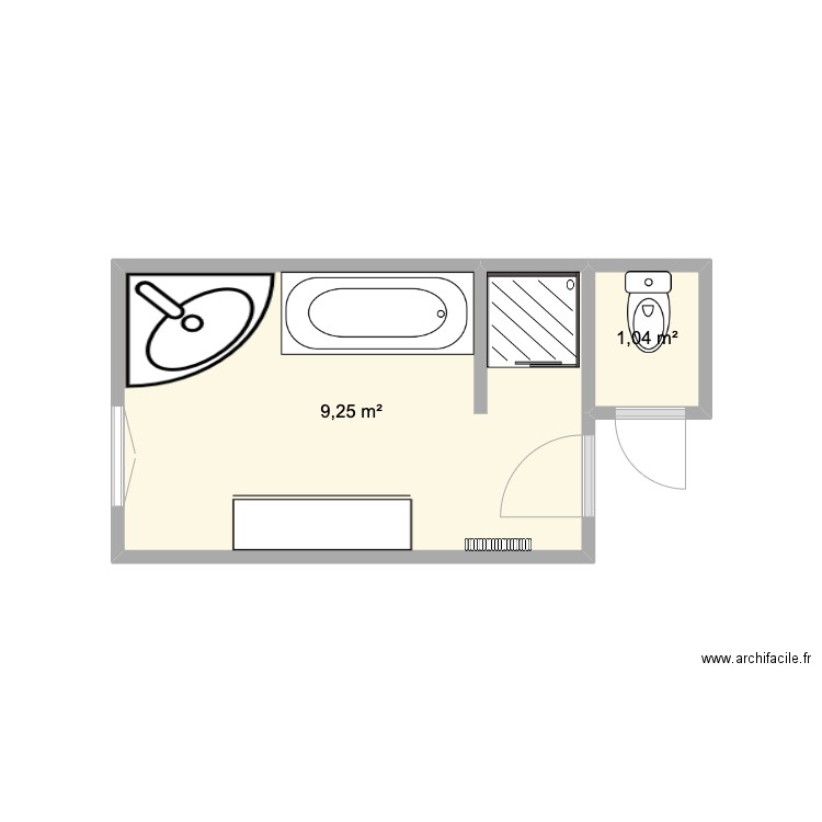Mohn Avt. Plan de 2 pièces et 10 m2
