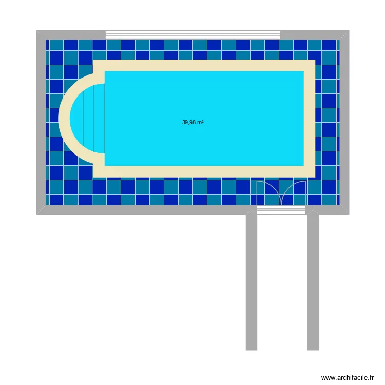 manoir. Plan de 1  et 40 m²