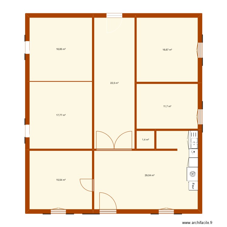 maison LE LEUY2. Plan de 8 pièces et 131 m2