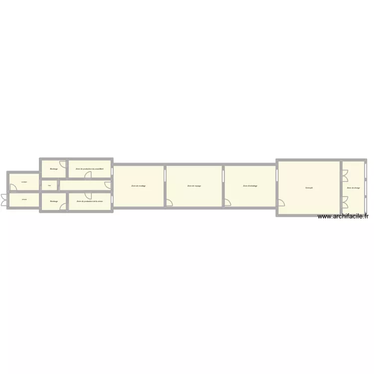 Usine de production du Ti\'Carpus. Plan de 13 pièces et 230 m²