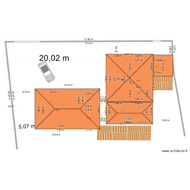 didier maison  existante 2. Plan de 10 pièces et 260 m2