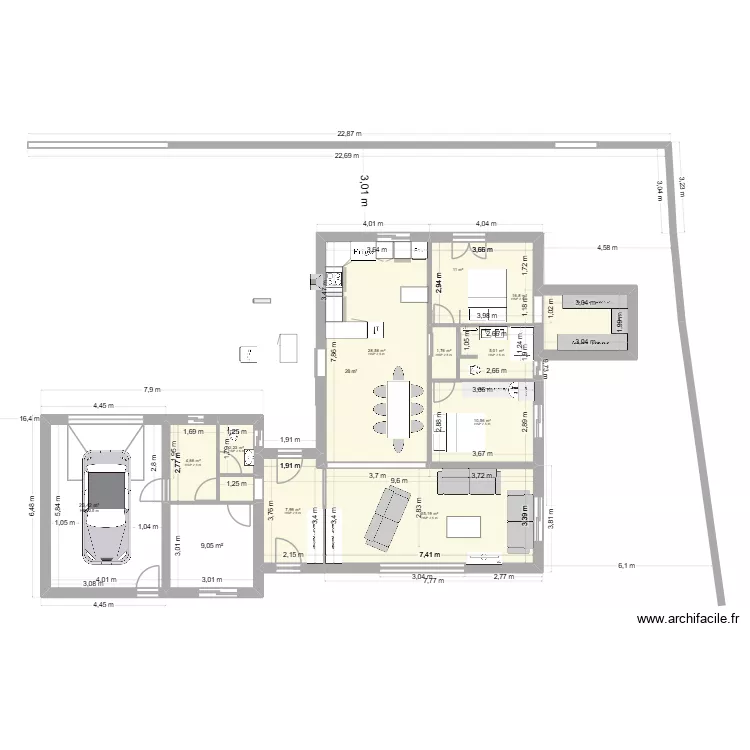 didier maison  existante 2. Plan de 14  et 268 m²