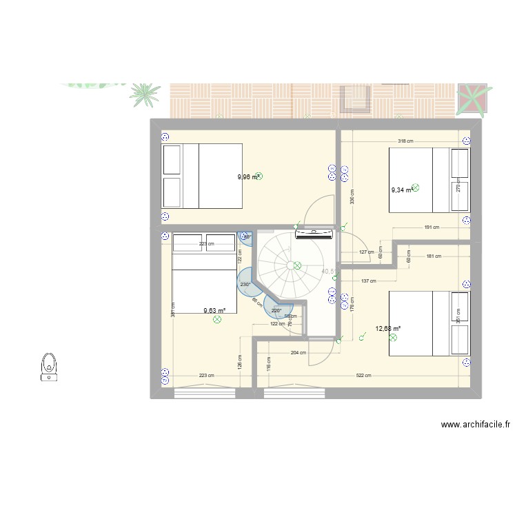 Appartement jessica V2. Plan de 6 pièces et 88 m2