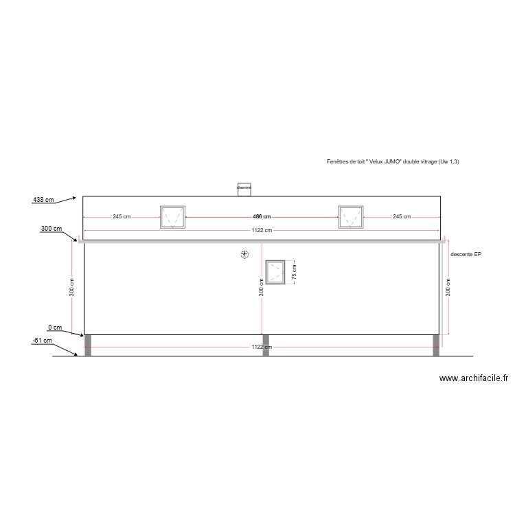plan facade N. Plan de 0 pièce et 0 m2