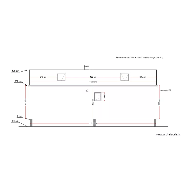plan facade N. Plan de 
