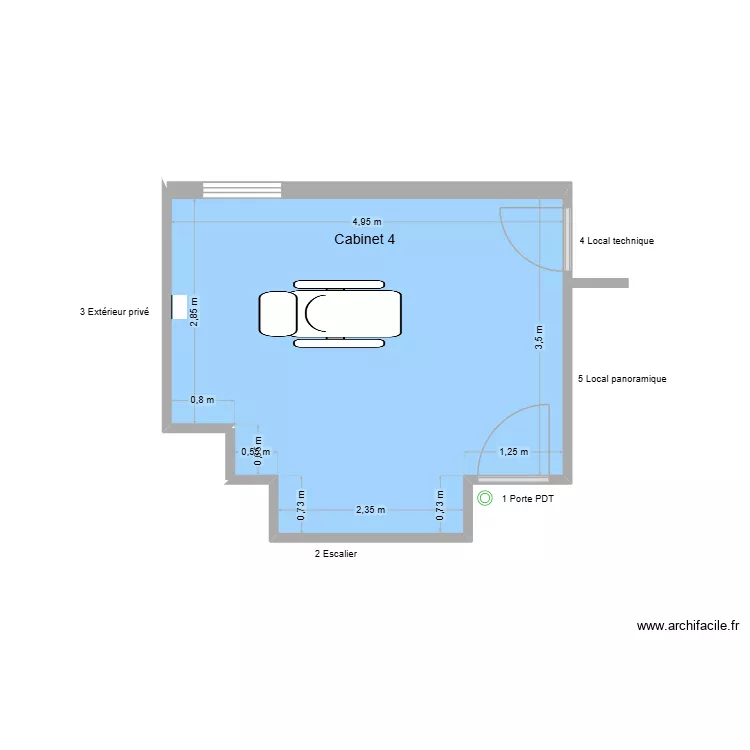 31730 Cabinet 4. Plan de 1  et 19 m²