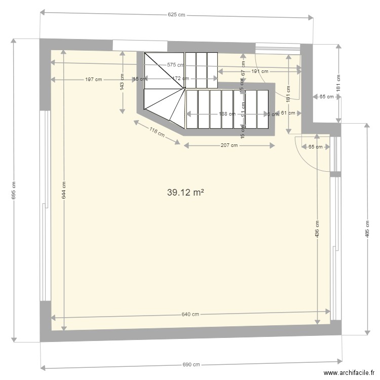 CUISINE THEO ISOLE 1/25. Plan de 1 pièce et 39 m2
