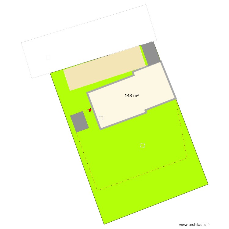 Plan de masse. Plan de 1 pièce et 148 m2