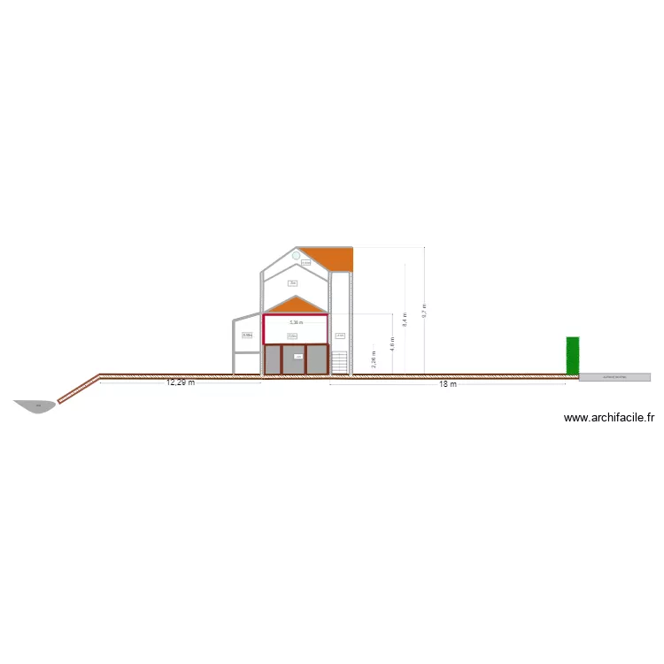 plan de coupe lat&eacute;ral V2. Plan de 