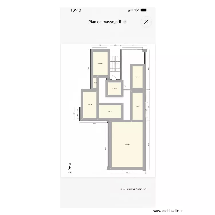 cabinet 2. Plan de 8  et 58 m²