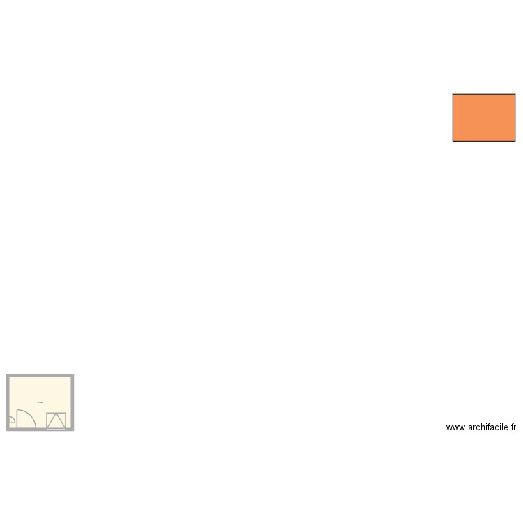 garage. Plan de 1 pièce et 54 m2