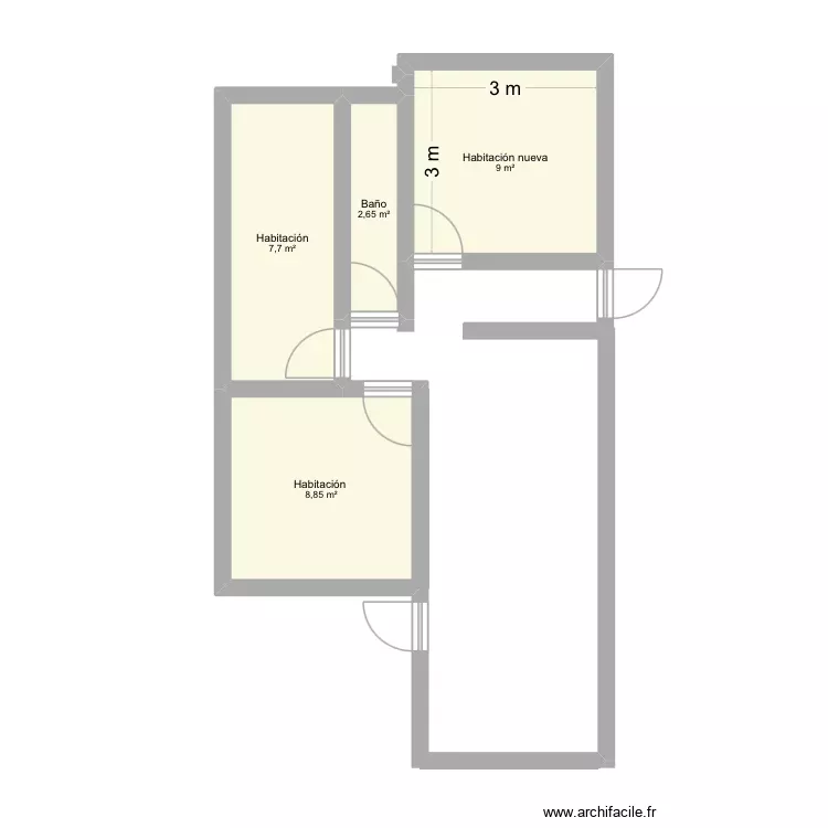 Habitación nueva. Plan de 4 Pièces et 28 m² Habitación nueva. Plan de 4 Pièces et 28 m²