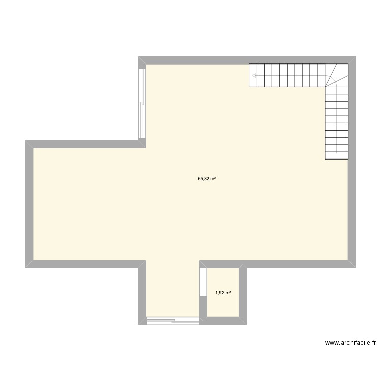 Maison Nono. Plan de 2 pièces et 68 m2
