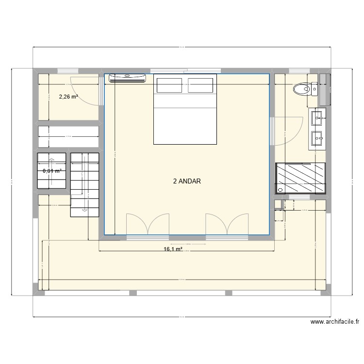 Maison hotte 2 andar. Plan de 8 pièces et 46 m2