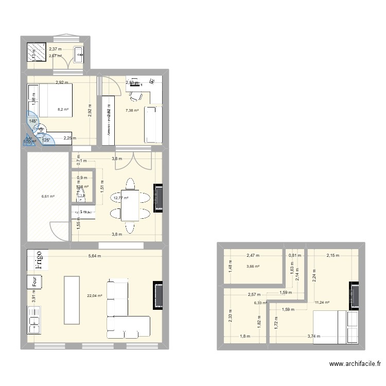schaerbeek 2. Plan de 11 pièces et 82 m2