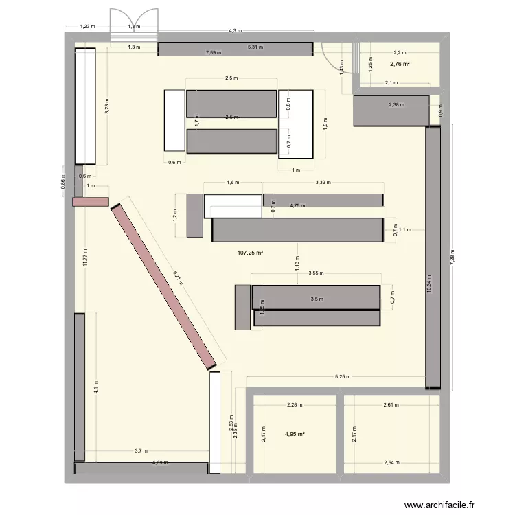 1ER. Plan de 3  et 115 m²