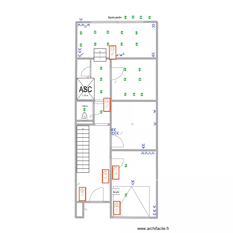 MJ rez ( domotique). Plan de 1  et 1 m²