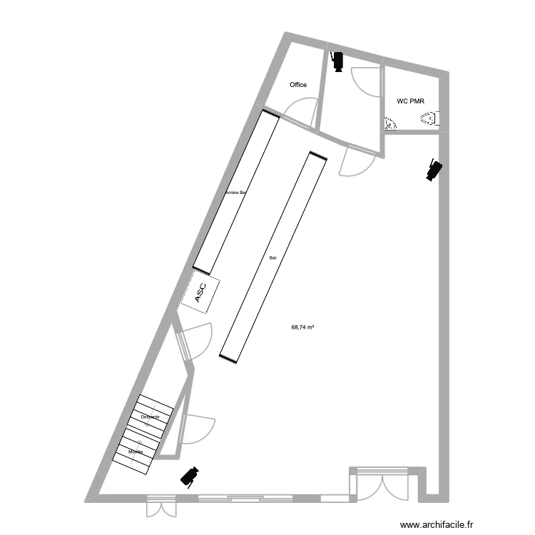 The Bitter end. Plan de 5  et 78 m²