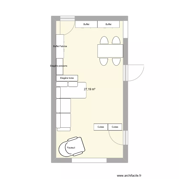 Arinsal salon. Plan de 1 et 27 m² Arinsal salon. Plan de 1 et 27 m²