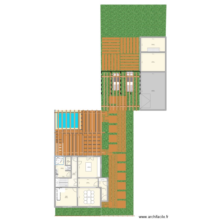 project D. Plan de 25 pièces et 476 m2