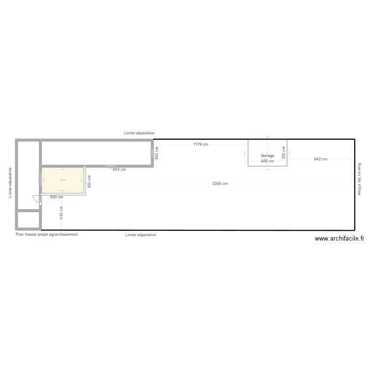 Plan masse PROJET MAIRIE. Plan de 4 pièces et 87 m2