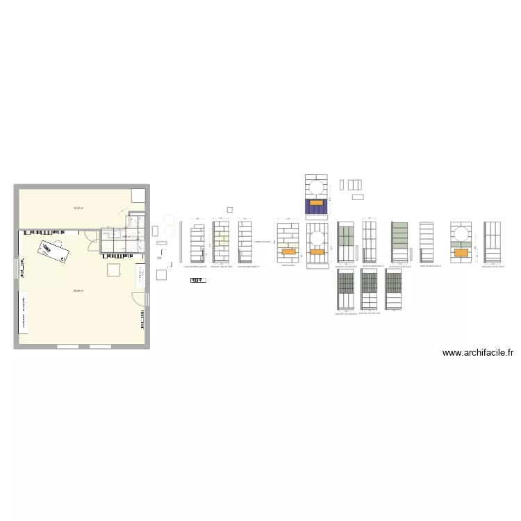 sdb haut 2025_70x90_carrelage75x75. Plan de 