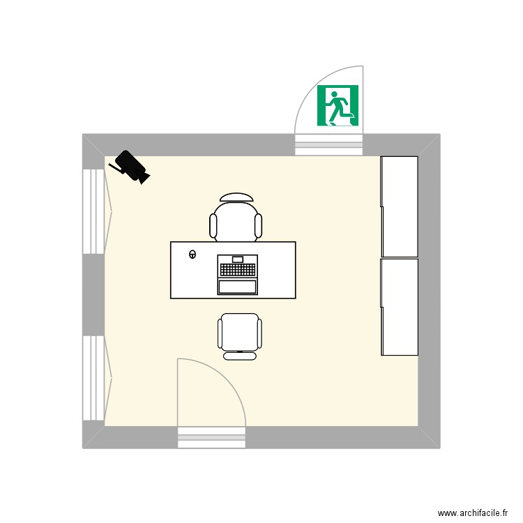 Ampere Bureau Responsable de site. Plan de 1 pièce et 12 m2