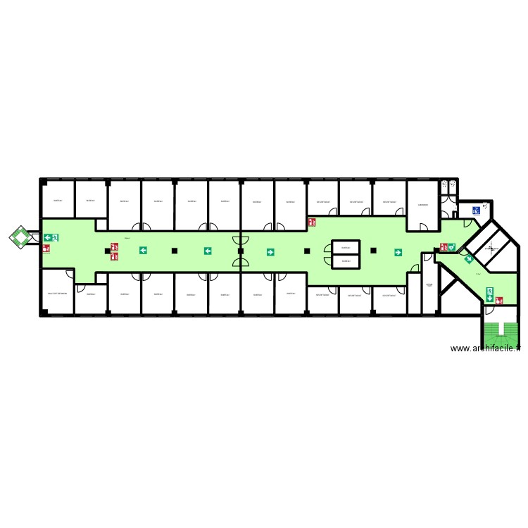 GIM 4. Plan de 33 pièces et 391 m2