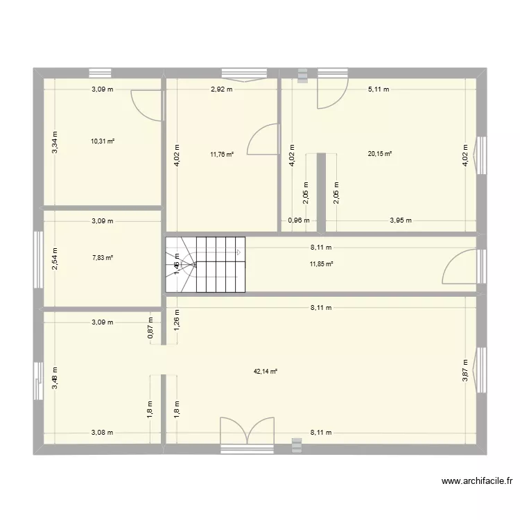 Maison VM etage. Plan de 6  et 104 m²