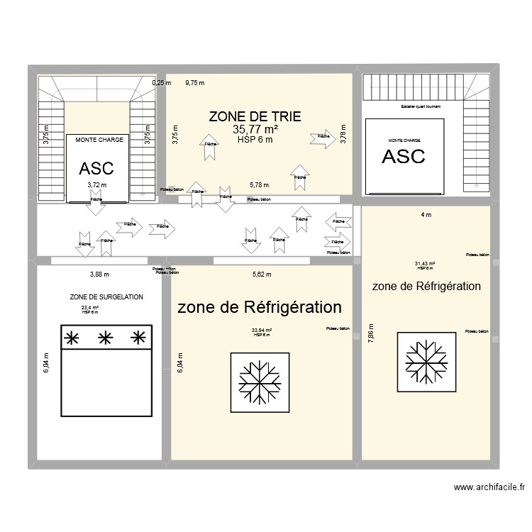 TRAVAUX 2. Plan de 4 pièces et 125 m2