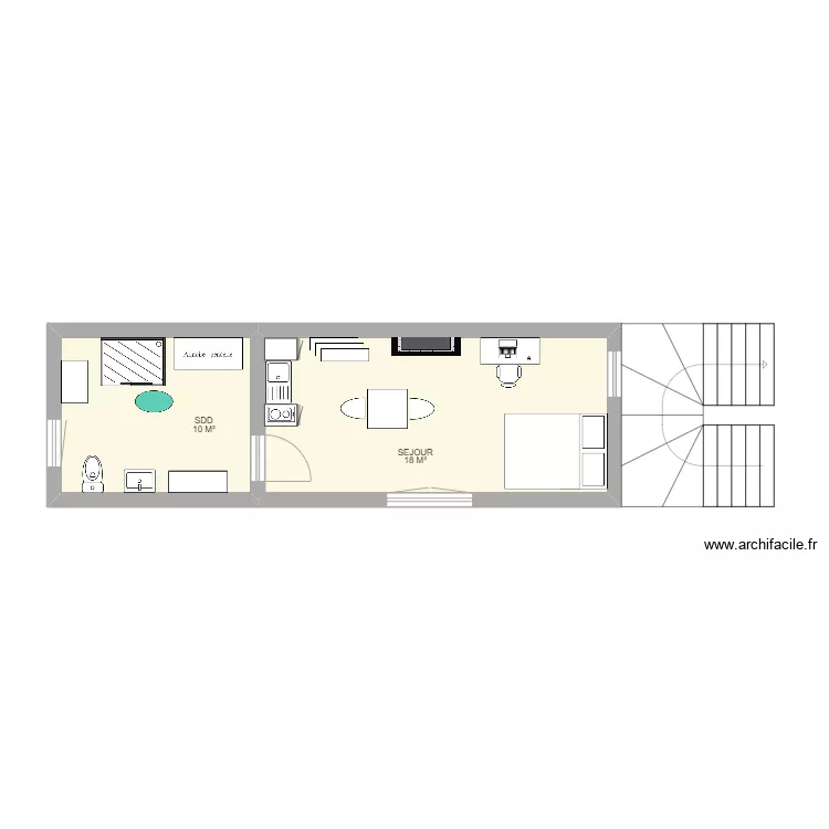 ENTRESOL GILLY. Plan de 2  et 28 m²