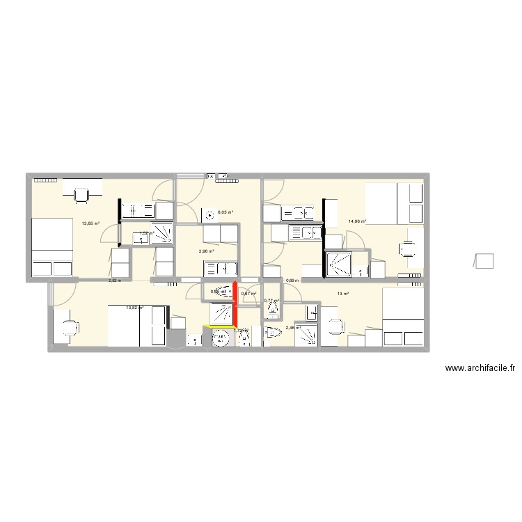 ST HERBLAIN MAYENNE V2. Plan de 12 pièces et 73 m2