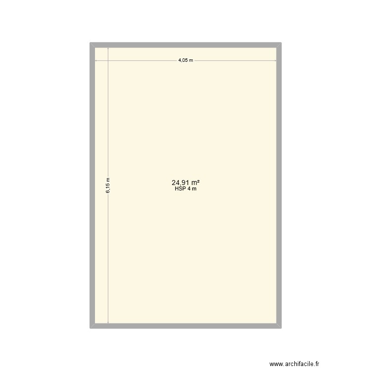 Piece 3. Plan de 1 pièce et 25 m2