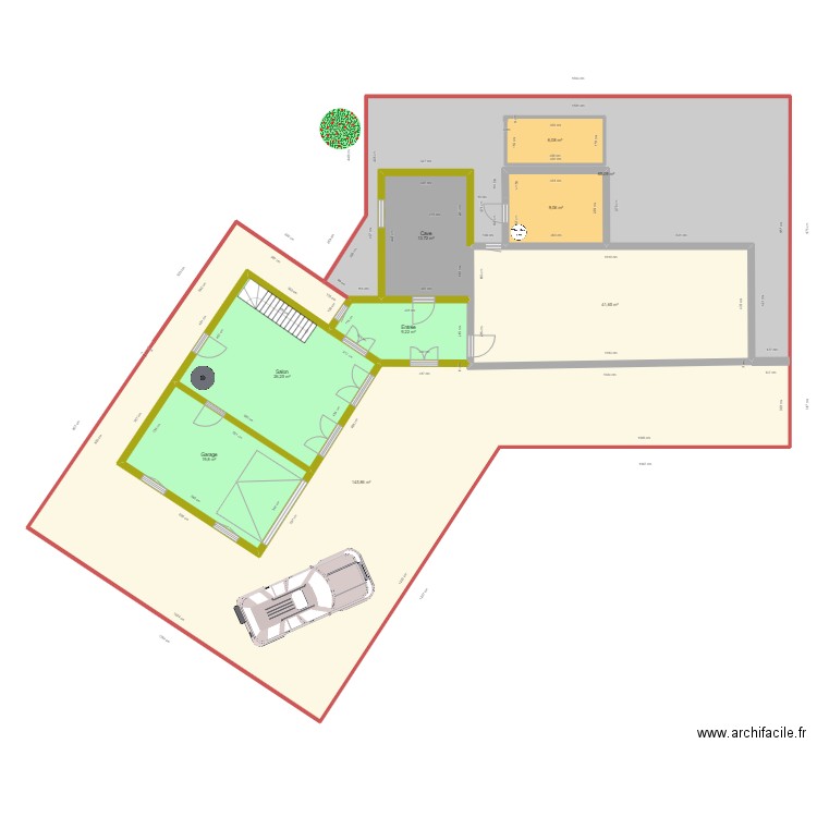 PLAN TRAVAUX 2 01 2024. Plan de 9 pièces et 343 m2