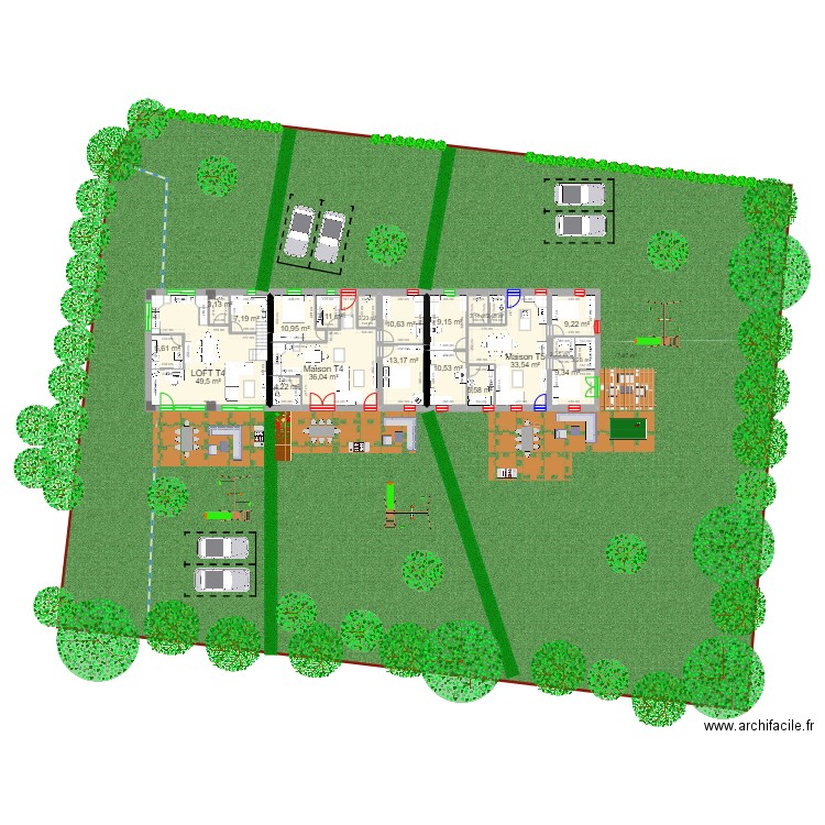 plan_Couloume après travaux V2. Plan de 29 pièces et 300 m2