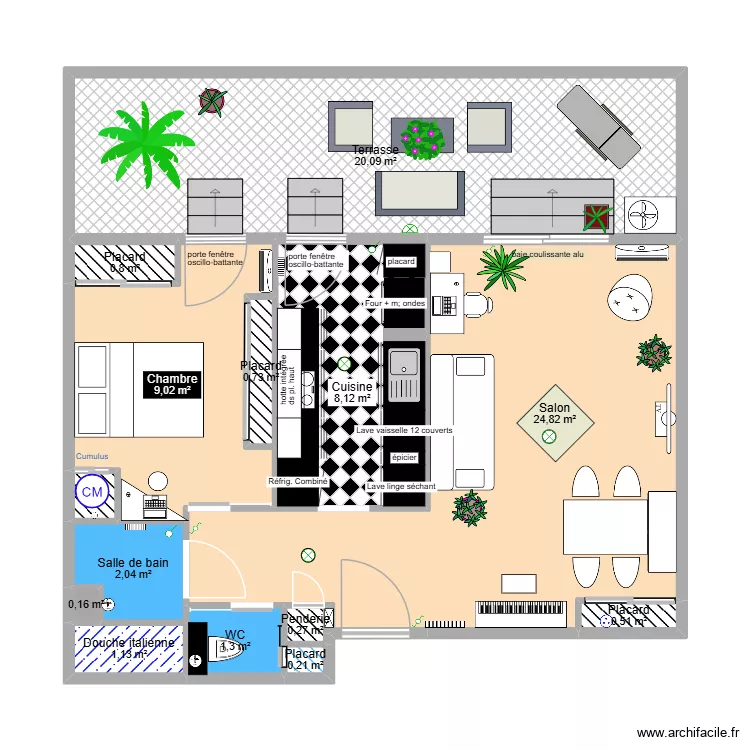 campadieu Paul. Plan de 14  et 70 m²