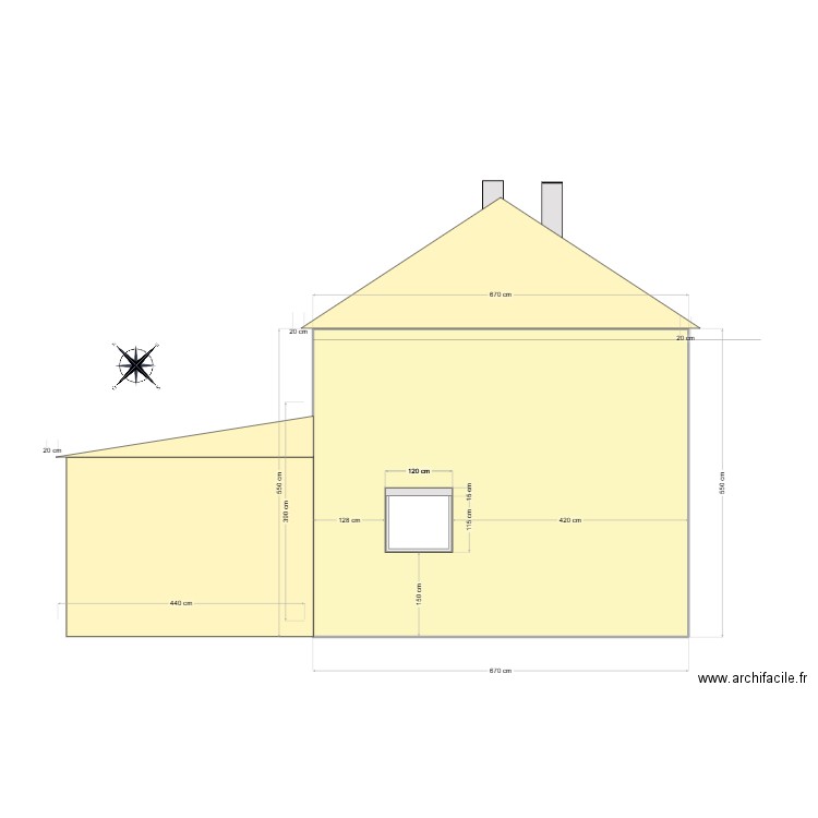 DP PLAN FACADE LATERAL OUEST SANS MODIFICATION. Plan de 0 pièce et 0 m2