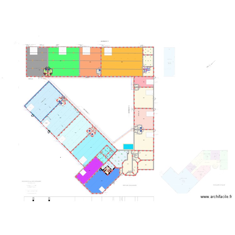 plan elec Douvres  VRD. Plan de 61 pièces et 2730 m2