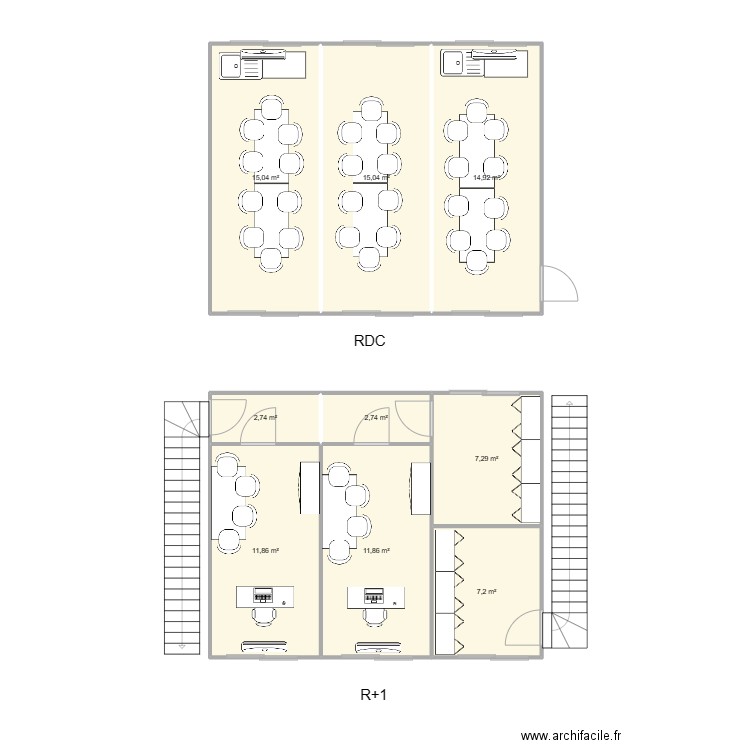 ADLC SAINT ROMAIN-DE-JALIONES. Plan de 9 pièces et 89 m2