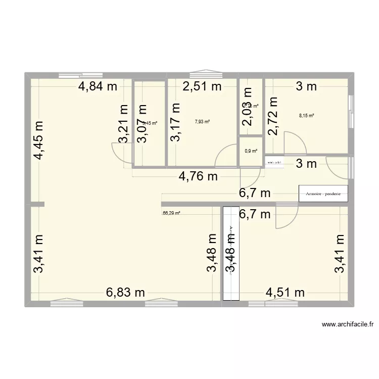 2 eme. Plan de 6  et 88 m²