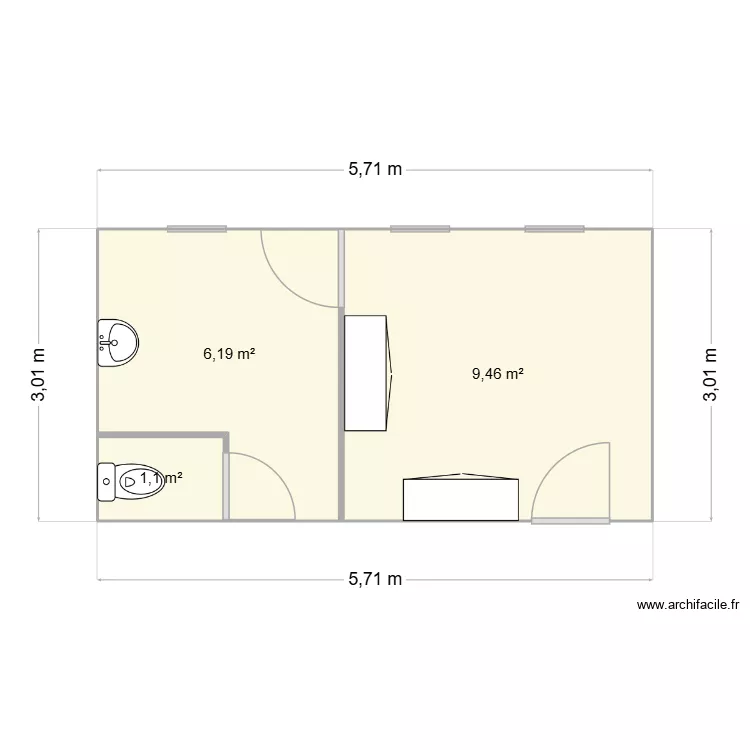 baraque. Plan de 3 et 17 m² baraque. Plan de 3 et 17 m²